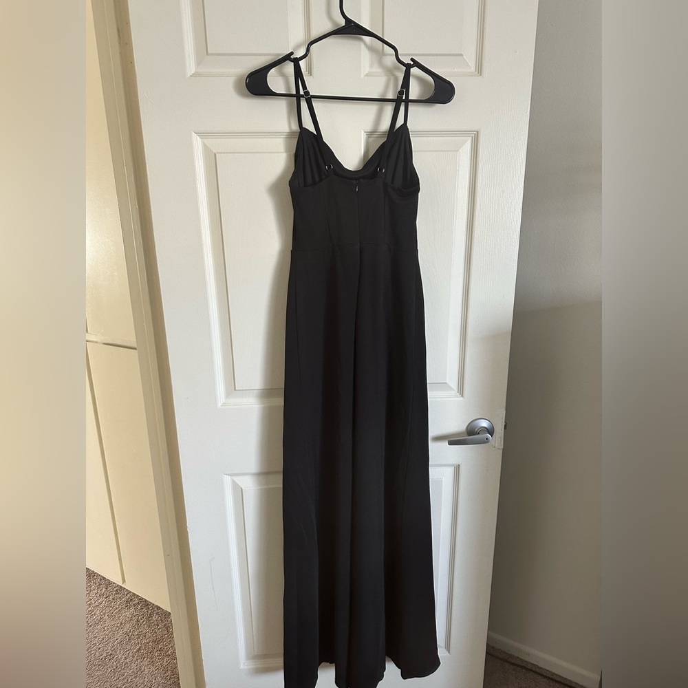 Birdy Grey Black Ash Crepe Dress with Slit - Picture 3 of 4